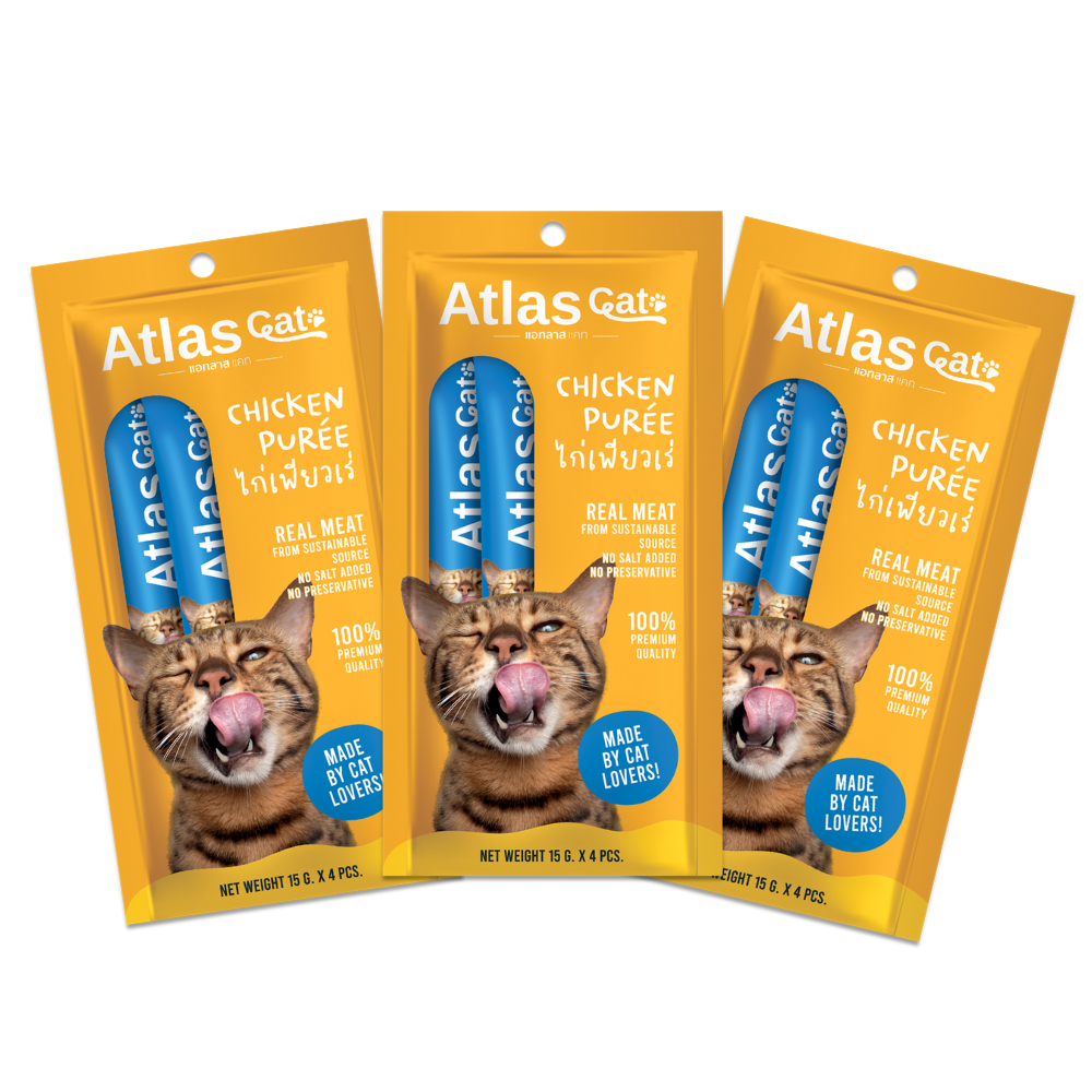 ATLAS CAT CHICKEN PUREE (15G.X4) x 3