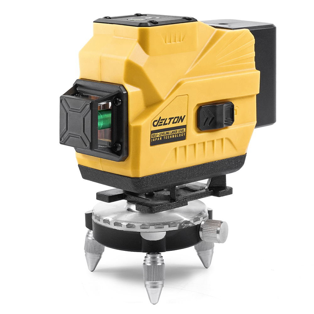 DELTON เครื่องวัดระดับเลเซอร์ 3 มิติ 12 แกน 360 องศา ลําแสงสีเขียว รุ่น 3D-12GN แบตเตอรี่ขนาดใหญ่ 2 ก้อน และอุปกรณ์ครบชุด