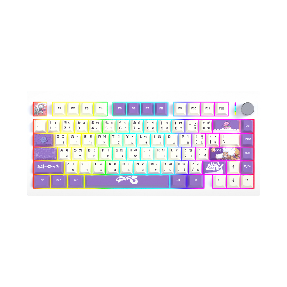 FANTECH × ONE PIECE Gaming Keyboard Mechanical Model Mk921 Luffy Gear5 Wireless Brown Switch