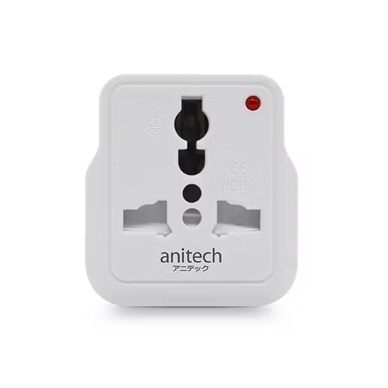 Anitech แอนิเทค ปลั๊กไฟ 1 ช่อง รุ่น H116 หัวแปลงปลั๊ก   [สินค้ารับประกัน 1 ปี]