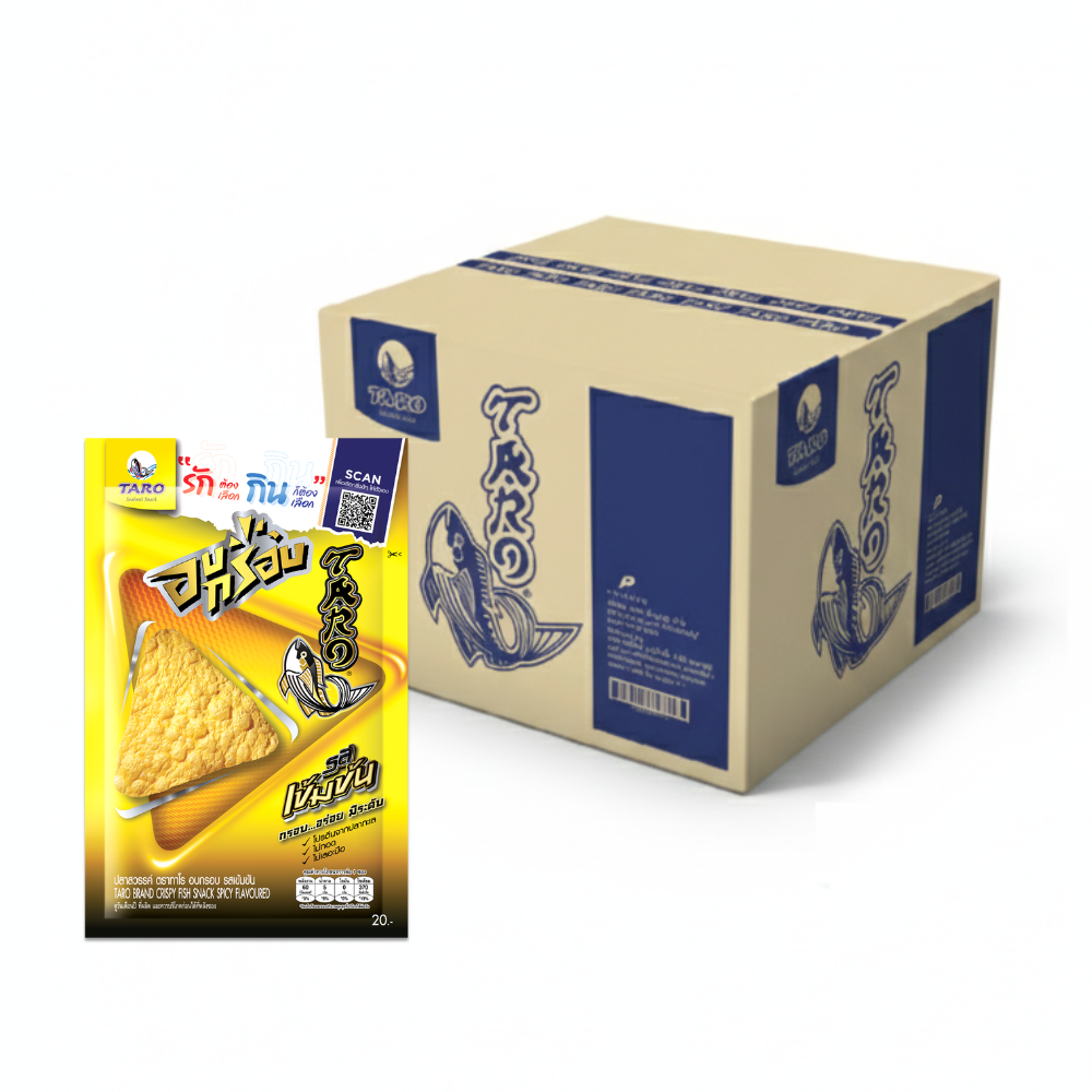 TARO BRAND CRISPY FISH SNACK SPICY FLAVOURED 18G. X36