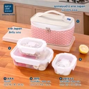 Thumbnail 4 of ซุปเปอร์ ล็อค กล่องถนอมอาหาร Next Series พร้อมกระเป๋า ลาย Japan รุ่น 2815 สีแดง