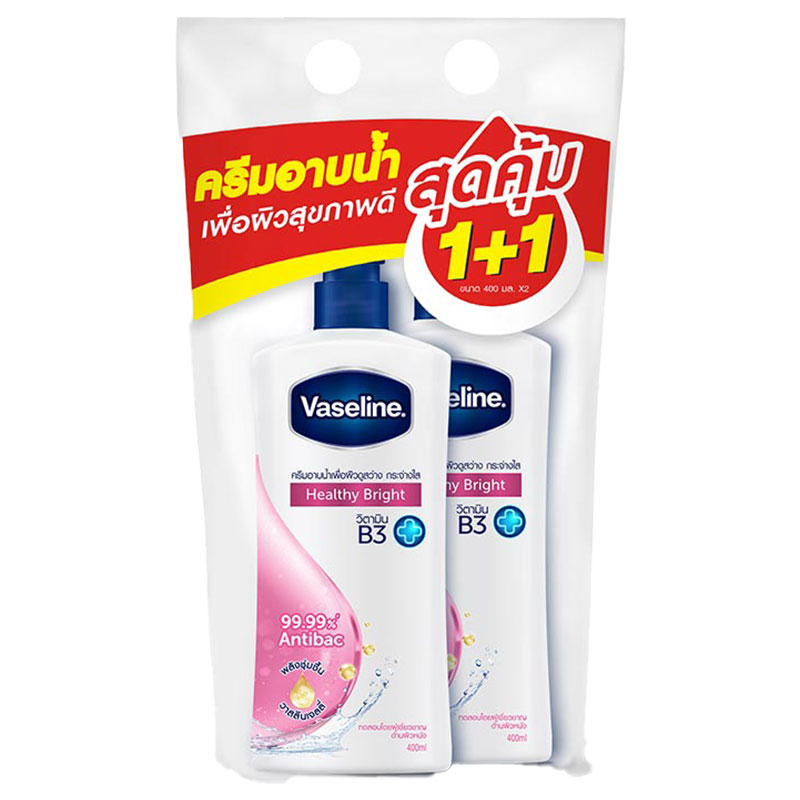 VASELINE Body Wash Healthy Bright 400 ml x 1+1