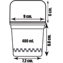 Thumbnail 3 of Panda Outlet ถังน้ำดื่มทรงสี่เหลี่ยม (480 ml.) + ฝาปิด + หู ใส (แพ็ค 20 ชิ้น)