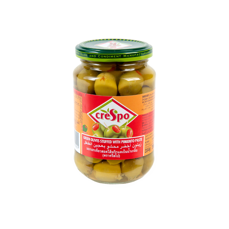 CRESPO Green Olives Stuffed 354 g Makro PRO