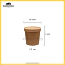 Thumbnail 1 of BIOPACK ถ้วยกระดาษพร้อมฝา (ถ้วย 12 oz ,ปาก 90,ยกลัง 500 ใบ) ถ้วยกระดาษคราฟท์ ถ้วยไอติม ถ้วยไอศครีม พร้อมฝา [[ยกลัง]]