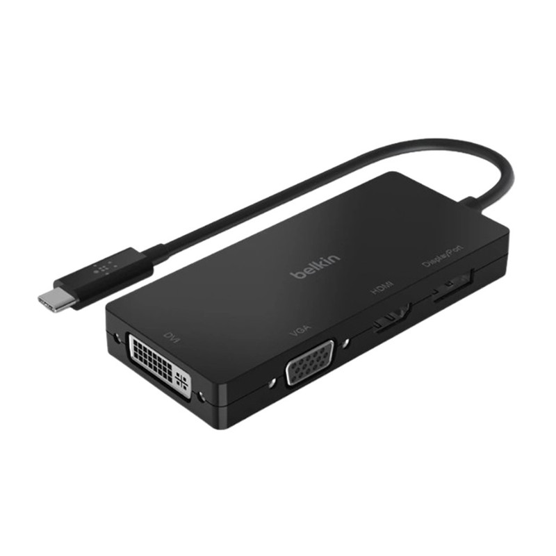 Belkin ฮับมัลติพอร์ต USB-C Hub Multimedia Adapter สําหรับนําเสนองานในห้องประชุม ห้องเรียน ใช้ได้กับWindows Mac AVC003