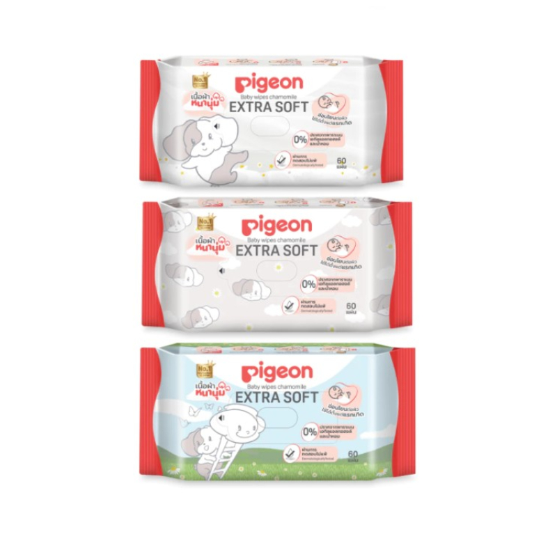 Pigeon พีเจ้น เบบี้ไวพส์ สูตรคาโมมายล์ ผ้าหนานุ่ม HOWAPIPI (สุ่มลาย)