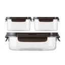 Thumbnail 3 of ล็อกแอนด์ล็อก ชุดกล่องอาหาร 3 ชิ้น (450 มล. 2 ชิ้น + 910 มล.) รุ่น LBF404S3