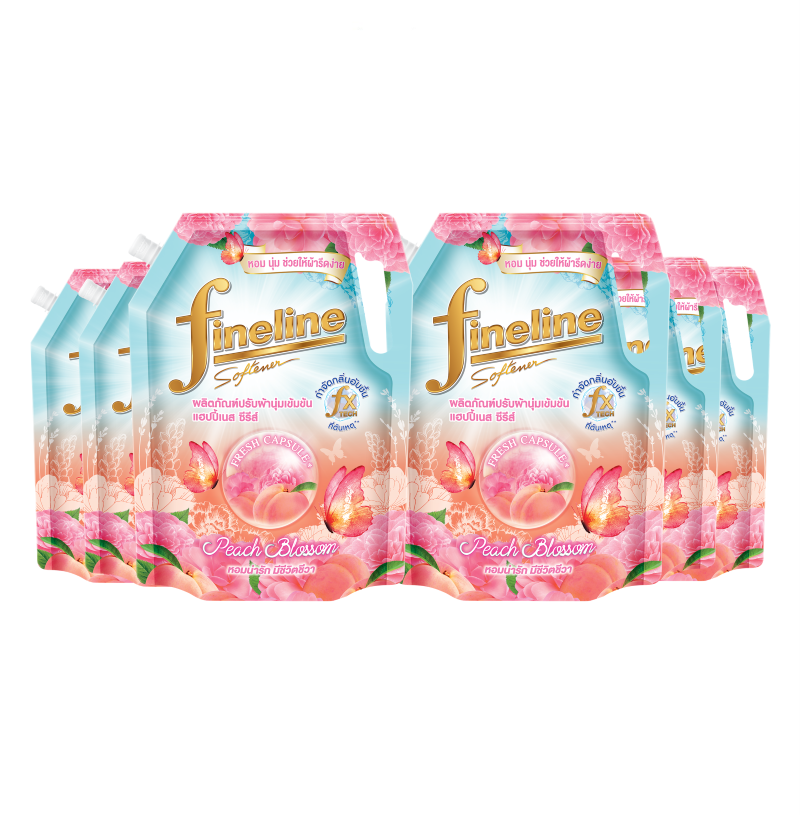 [Case] Fineline Concentrated Fabric Softener Happiness Peach Blossom 1,150ml. X6