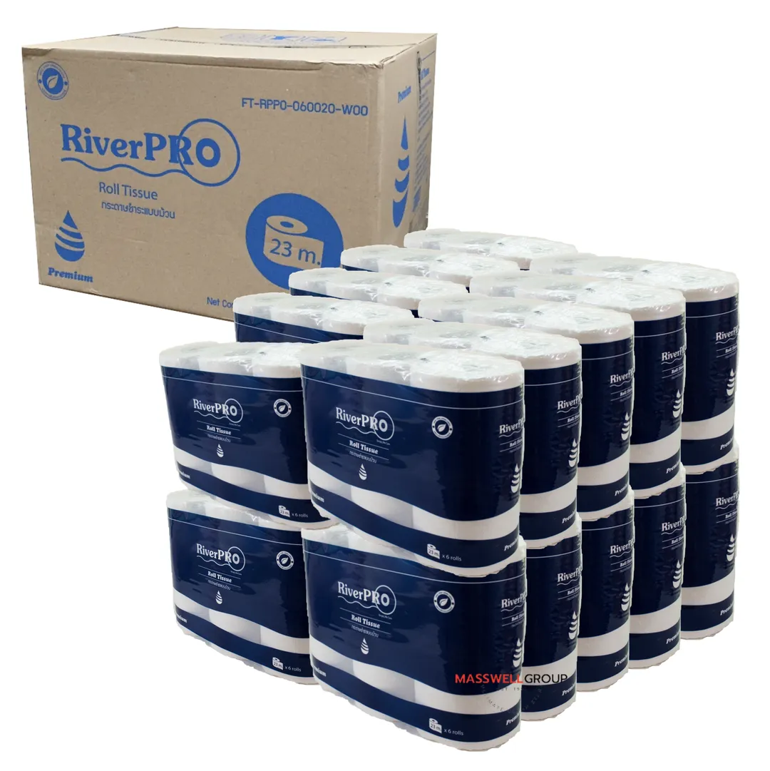 RiverPro กระดาษชำระม้วนเล็ก 23 เมตร รุ่น PREMIUM บรรจุ 120 ม้วน (ยกลัง ...