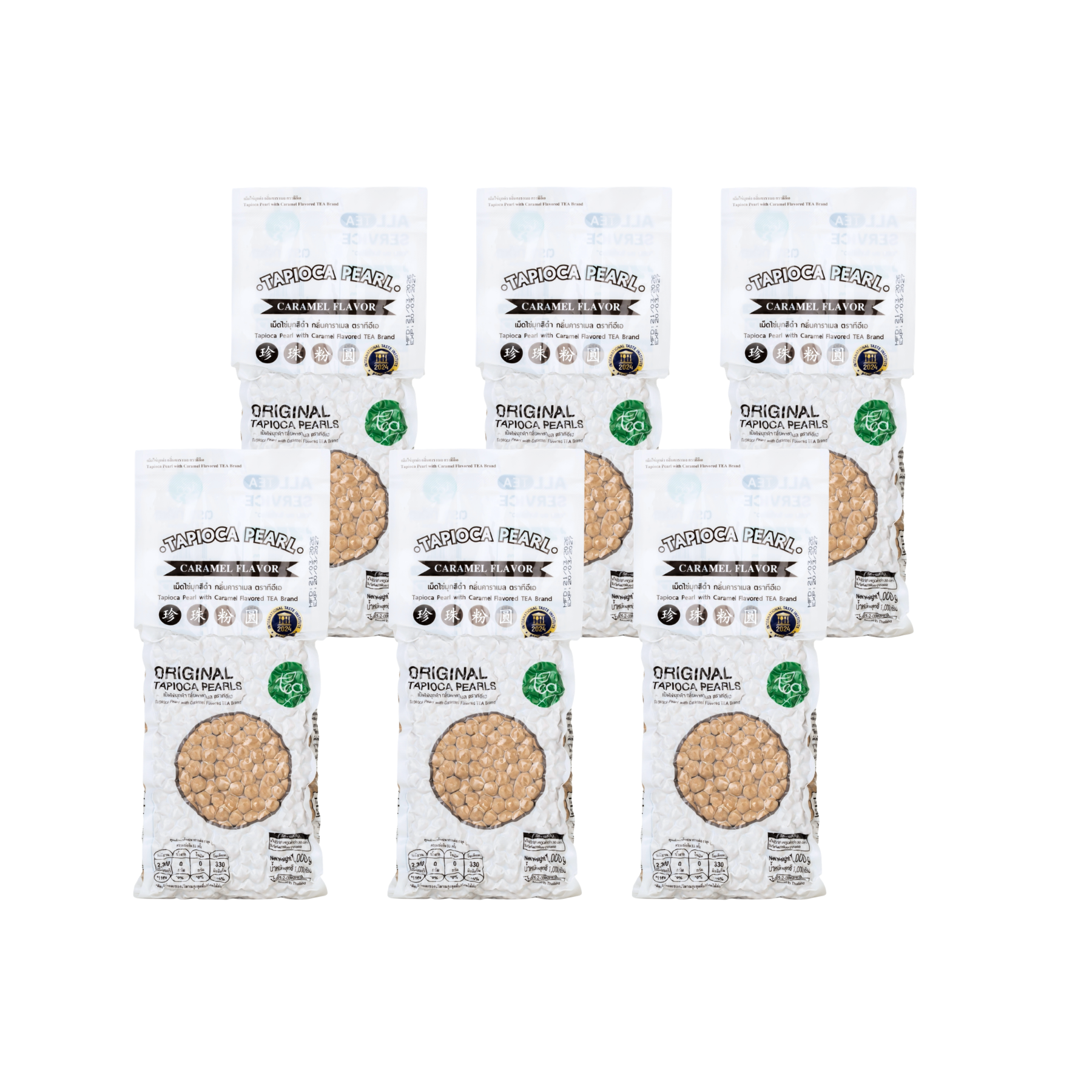 TEA Tapioca Pearls Caramel Flavor (1,000 g) x 6 Bags