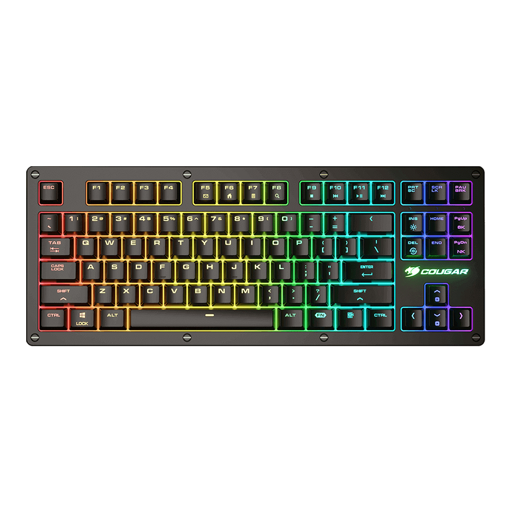COUGAR KEYBOARD (คีย์บอร์ด) PURI TKL RGB (BLACK) RED MID-SWITCH