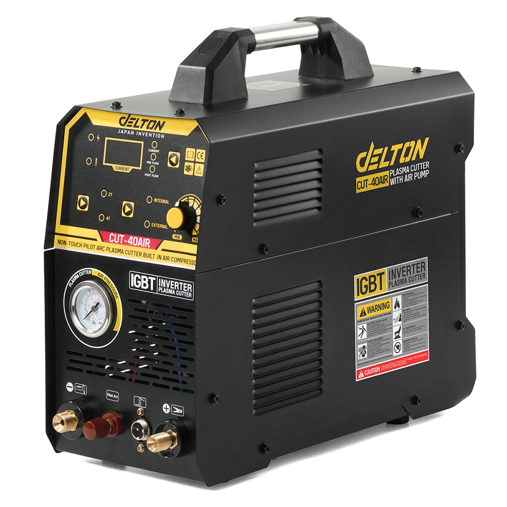 DELTON เครื่องตัดพลาสม่าพร้อมปั๊มลมในตัว Non-touch Pilot ARC Plasma Cutter ตัดชิ้นงานออกมาได้สวย ไม่บิดงอ รุ่น CUT-40AIR