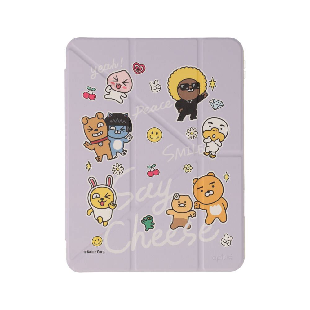 QPLUS x KAKAO Friends Case iPad Gen 10 2022 Y Model Say Cheese Purple