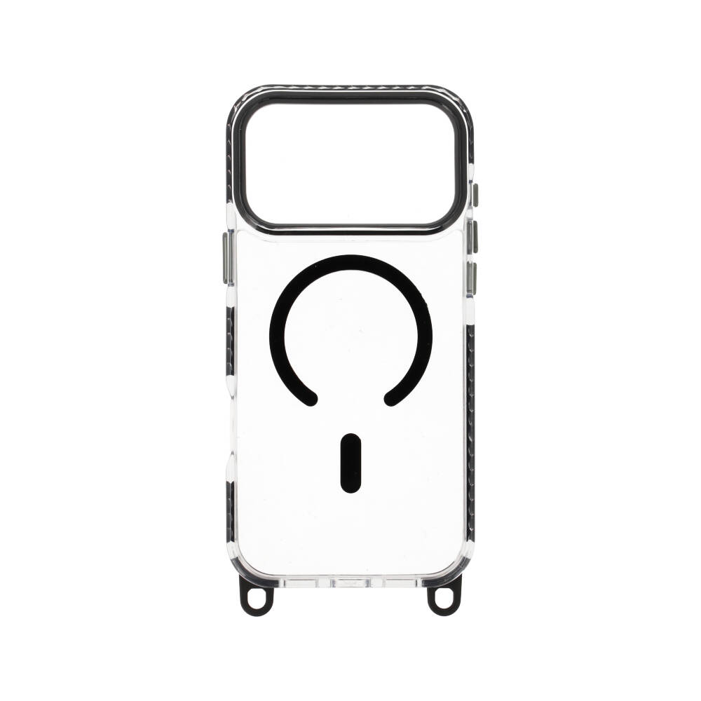 BIUE BOX Casing for iPhone 17 Pro Max LanyardFlex Clear Black