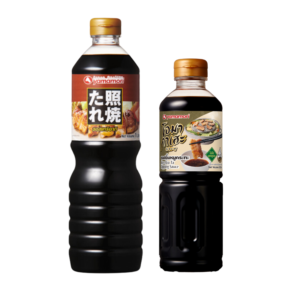 YAMAMORI Teriyaki Sauce 1 l Free OMAKASE Moo Kra Ta Dipping Sauce 200 ml