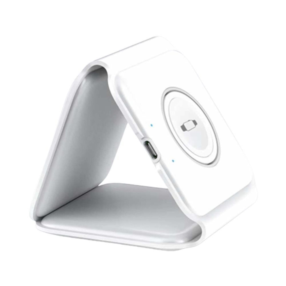 BLUE BOX 3-in-1 Wireless Charger Foldable Magnet Pad 15W White