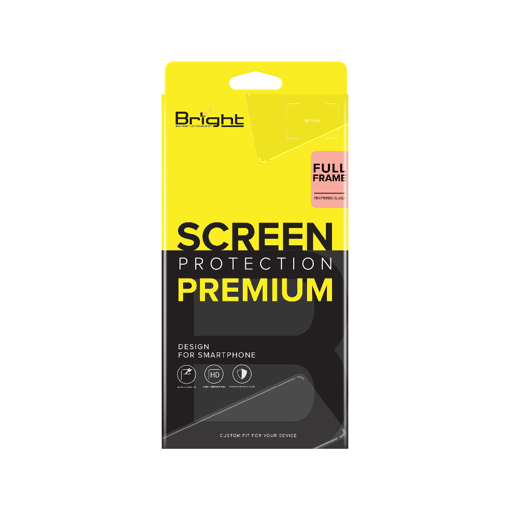 BRIGHT Tempered Glass Film Samsung Galaxy S25 FE Full Frame Black