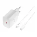 Thumbnail 2 of QPLUS Wall USB Charger 1 USB-C 20W + USB-C to USB-C Cable 1 m White