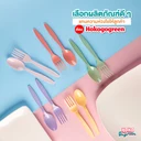 Thumbnail 3 of Hokogogreen ช้อนพลาสติก สีพาสเทล ช้อนน่ารัก พลาสติกย่อยสลาย ช้อนพลาสติกยาว ช้อนใช้แล้วทิ้ง ยาว 7 นิ้ว ซิลถุง สีชมพู (แพ็ค 50 ชิ้น)