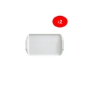 Thumbnail 1 of FIGURE ถาดเสริฟพลาสติกมีหูจับ ขนาด 12x17 นิ้ว สีขาวครีม แพ็ค2