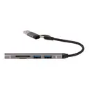 Thumbnail 1 of TECHPRO Port Hub 5-in-2 2xUSB 2.0/USB 3.0/Card reader SDTF Gray