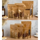 Thumbnail 4 of Matapat ถุงคราฟท์สีน้ำตาล (รุ่นเต็ม) (16x24 + 4 ซม.) หน้าต่างใส ตั้งได้ มีซิปล็อค Brown Kraft Window Zip bag ถุงซิปล็อค ซองเมล็ดพันธุ์ ซองใส่ขนม