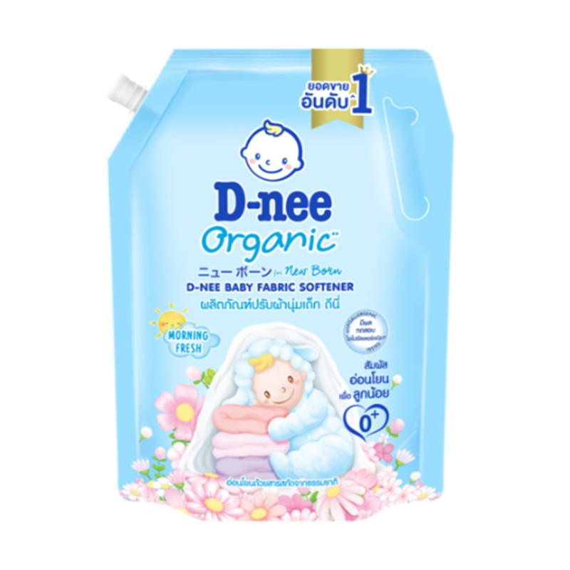 D-nee Baby Fabric Softener Organic Morning Fresh 1100 ML. Blue