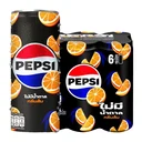 Thumbnail 1 of เป๊ปซี่ น้ำอัดลม สูตรไม่มีน้ำตาล กลิ่นส้ม 325 มล. x 6