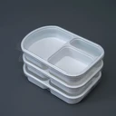 Thumbnail 3 of Matapat กล่องข้าว3หลุม ขนาด 650มล. (ขาว) รุ่นฝาล็อคปิดสนิท กล่องเดลิเวรี่ กล่องอาหารพลาสติก กล่องข้าวเวฟได้ (25ชุดพร้อมฝา) L-32