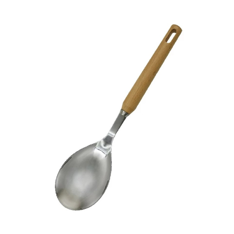 ทัพพีตักข้าวด้ามไม้ S/S Rice Spoon with wooden handle 6944804568257