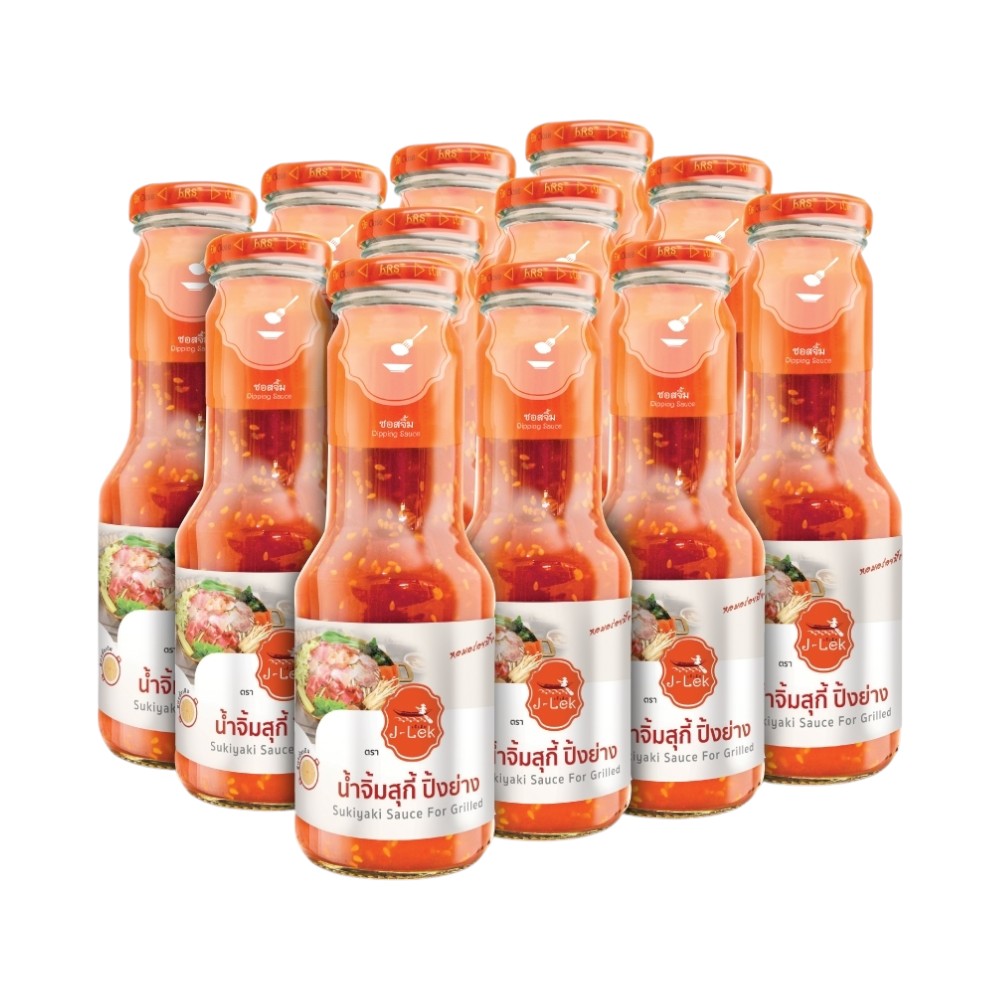 เจ๊เล็ก น้ําจิ้มสุกี้ ปิ้งย่าง ขวดแก้ว ขนาด 350 กรัม x 12 ขวด