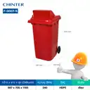 Thumbnail 3 of ถังขยะพลาสติก สีแดง มีล้อ ฝาสูง 240 ลิตร สกรีนขยะอันตราย - CHINTER F007-5-S946-C03  สกรีนอันตราย