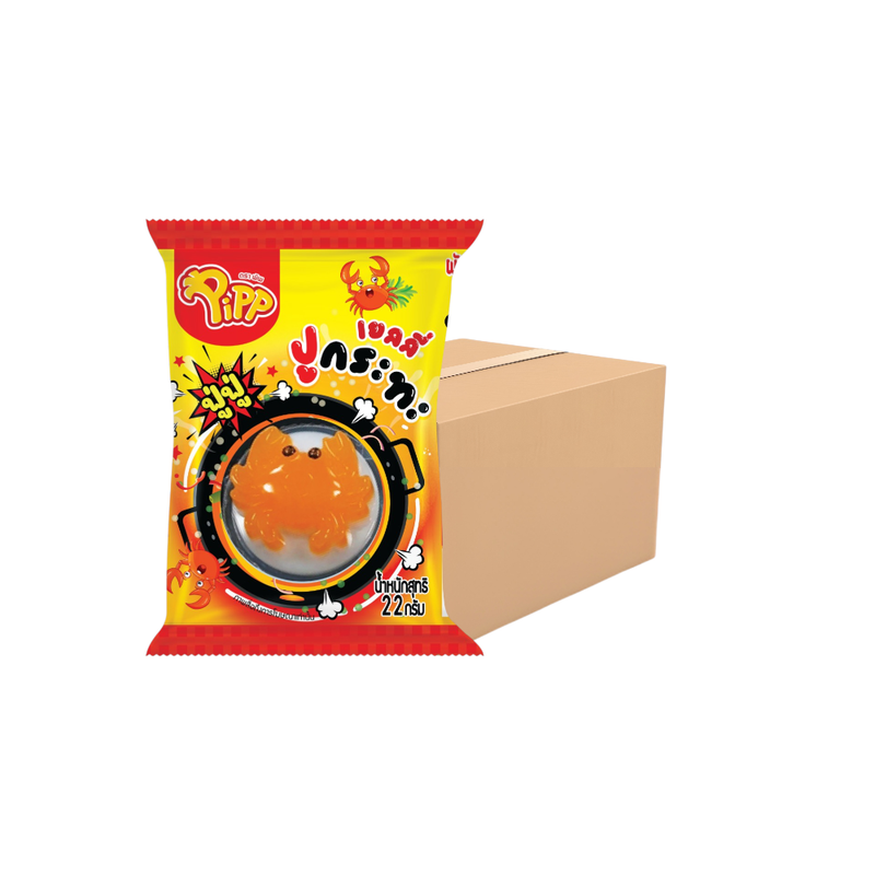 CARRAGEENAN AND KONJAC JELLY CRAB PAN SHAPE WITH POPPING CANDY STRAWBERRY FLAVOR (PIPP BRAND) 22g x 12 pcs x 24 pack