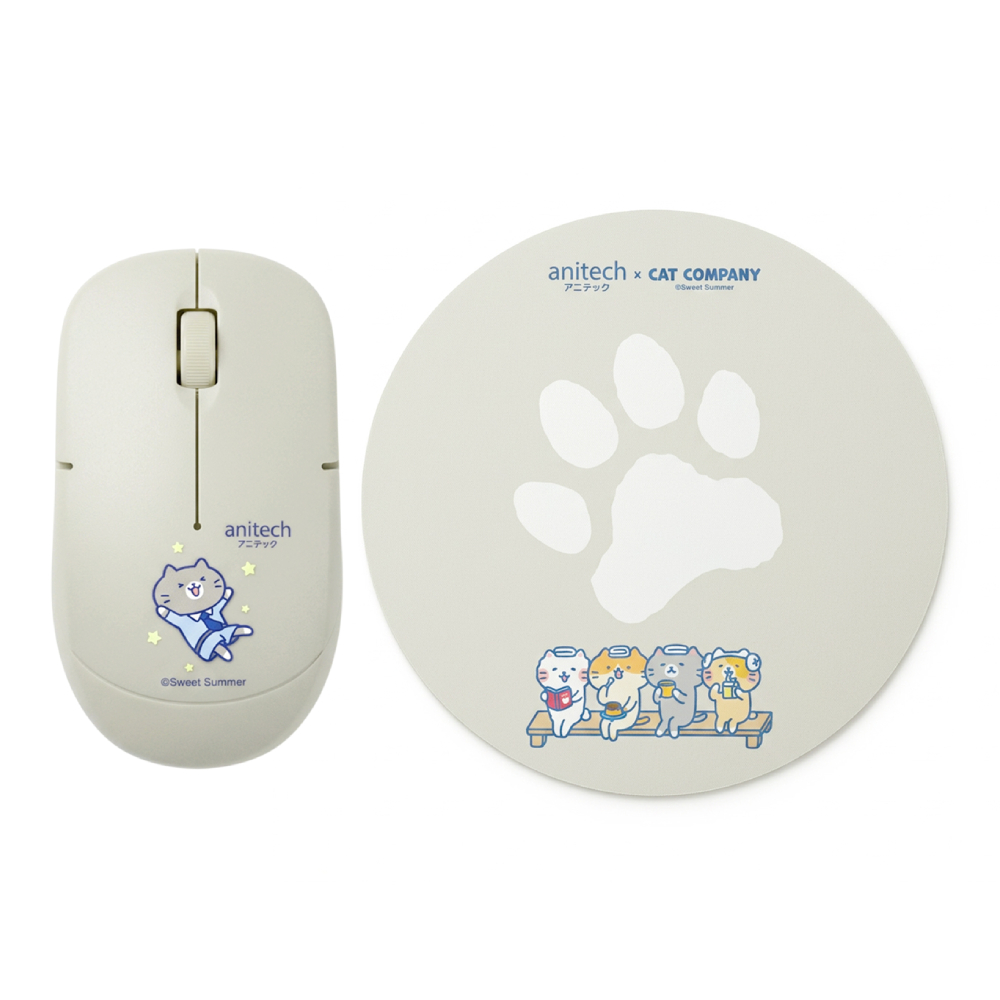 ANITECH Mouse & Mouse pad Cat Company Cat-WMP01-GY Gray