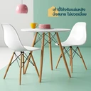 Thumbnail 5 of เก้าอี้พลาสติก ขาไม้สีบีช ฐานโครงเหล็ก สีส้ม