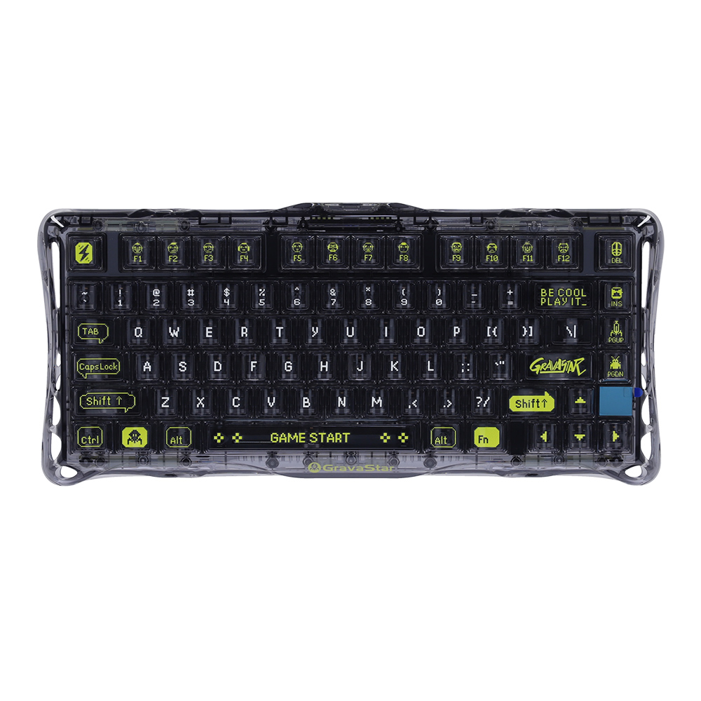 GRAVASTAR WIRELESS KEYBOARD (คีย์บอร์ดไร้สาย) MERCURY K1 LITE (TRANSPARENT BLACK) (X BSUN LINEAR SWITCH RGB EN
