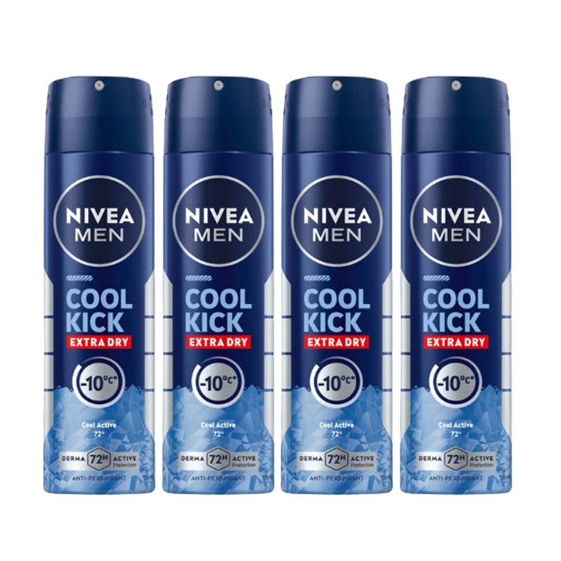 NIVEA Men Spray Cool Kick 150 ml. x 4