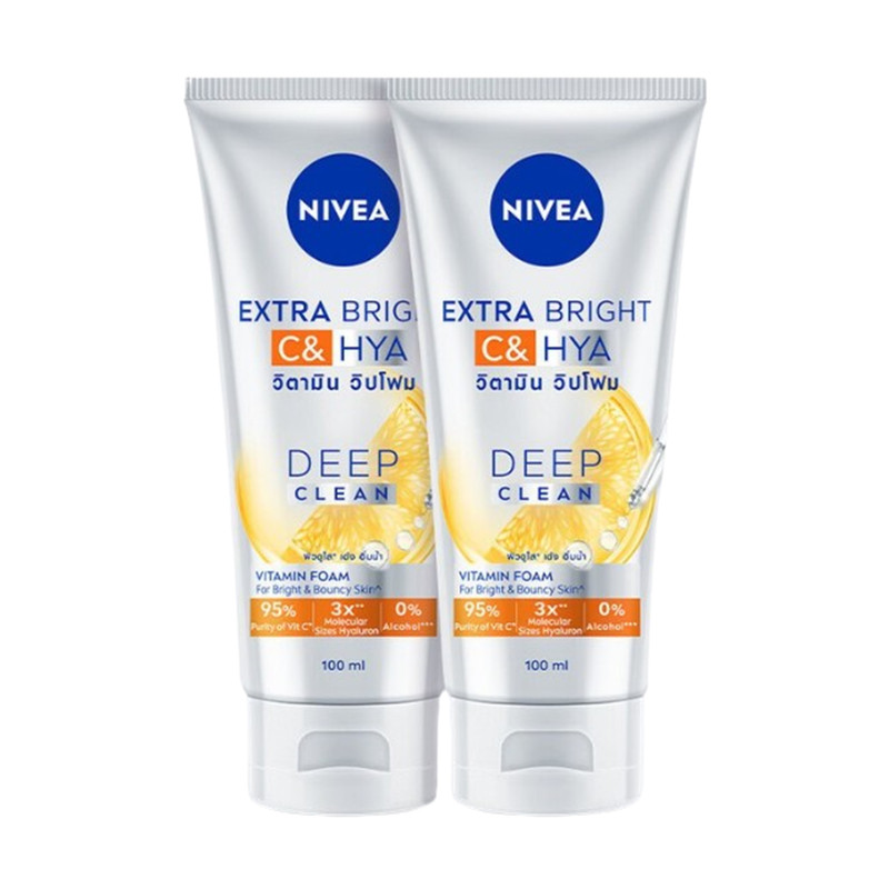 Nivea Extra Bright C and Hya Vitamin Foam 100 ml x 2