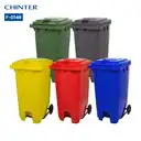 Thumbnail 3 of ถังขยะพลาสติก สีน้ำเงิน มีล้อ แบบเท้าเหยียบ ฝาเรียบ 240 ลิตร - CHINTER F146-S946-C02