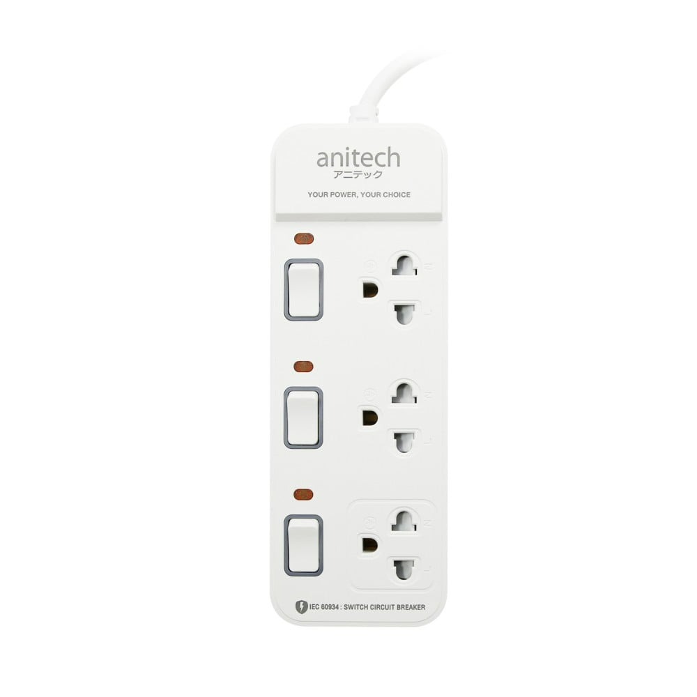 ANITECH Plug 3 Way 3 Switch 3M. (H2133)