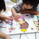 Thumbnail 3 of เฟรมภาพระบายสี เสริมทักษะ มีสี 8 สี และพู่กัน 2 ด้าม คละแบบ2เฟรม