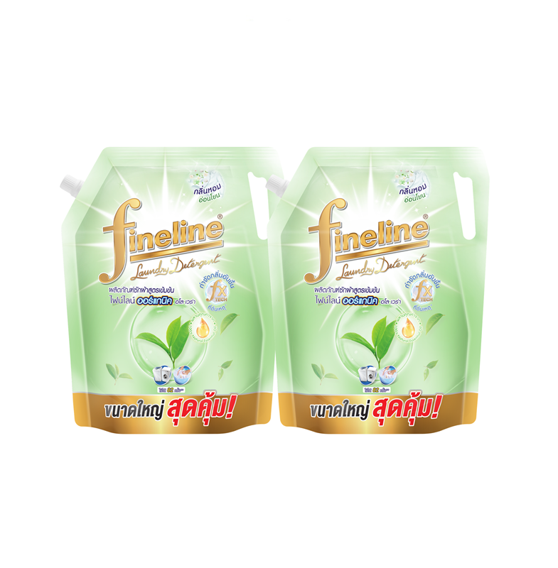 [Pack2] Fineline Liquid Detergent Concentrate Organic  Aloe Vera 1850ml. X2, Green
