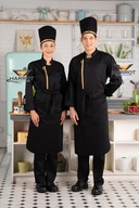 Thumbnail 3 of หมวกกุ๊กสากล หมวกเชฟ หมวกพ่อครัว  สีดำกุ๊นทอง หัวเปิด 7.5 นิ้ว (FSC0332)

ชนิดผ้า : ผ้าคอมทวิวอย่างดี (poly65% - rayon35%) ทนต่อการใช้งาน