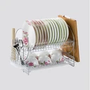 Thumbnail 1 of HomeHuk ที่คว่ำจาน 2 ชั้น พร้อมที่ใส่ช้อนส้อม ถาดรองน้ำ 52 x 25 x 32 ซม. สีดำ