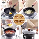 Thumbnail 3 of PINJU กระทะหินอ่อนก้นลึก สีดำ non-stick (เฉพาะกระทะ 24 cm.) กระทะเคลือบ กระทะก้นลึก กระทะเคลือบหินอ่อน กระทะหินอ่อน