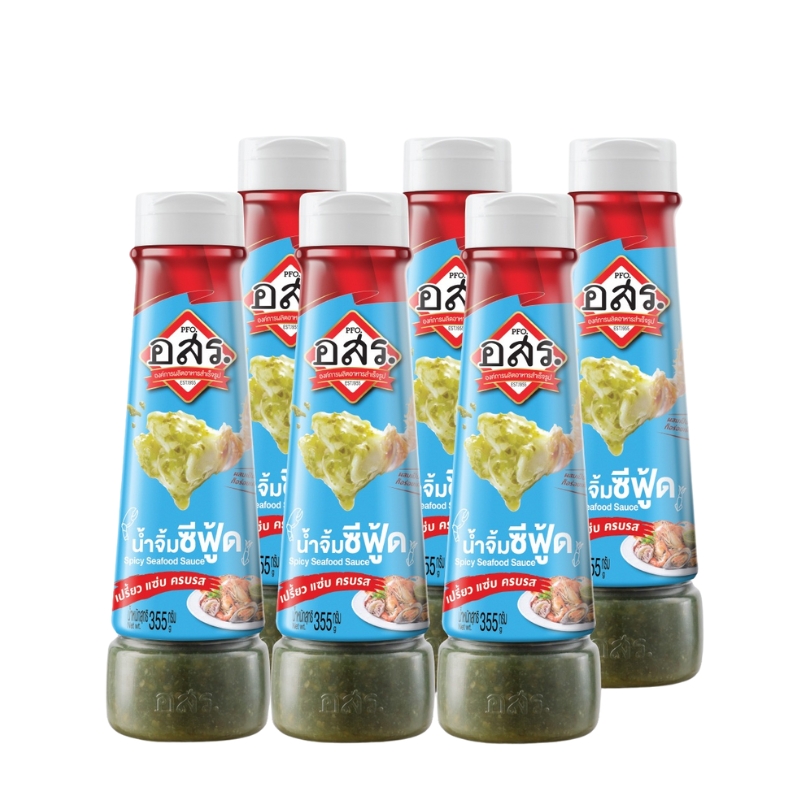 [6 bottles] ASR. Seafood Dipping Sauce, 355 g, made with fresh “Jinda” chilies, spicy, bold, full-flavored