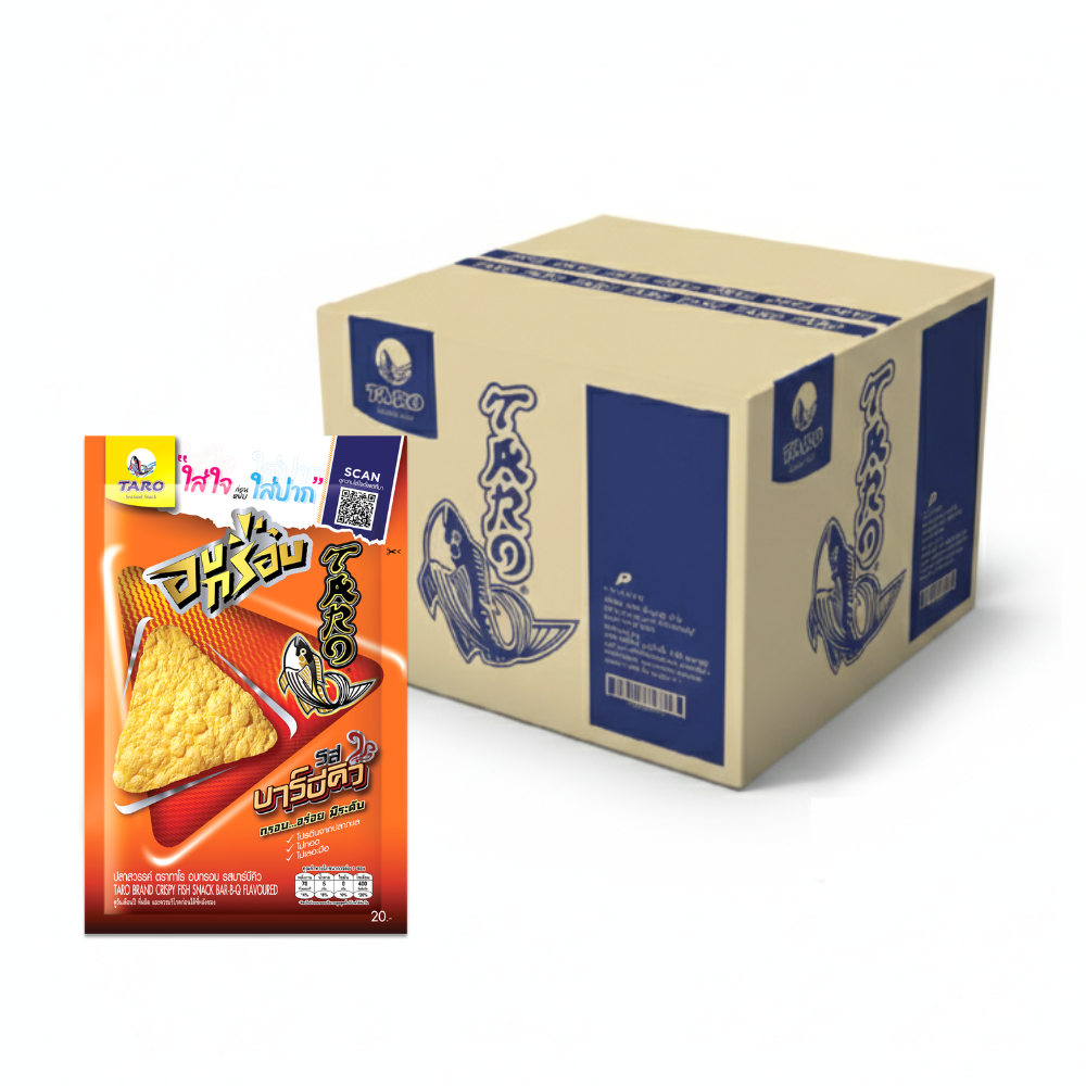 TARO BRAND CRISPY FISH SNACK BAR-B-Q FLAVOURED 18G. X36