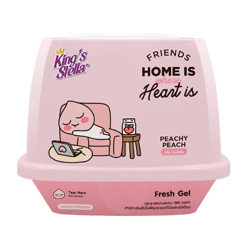 King's Stella (คิงส์สเตลล่า) x KAKAO FRIENDS Fresh Gel เจลน้ําหอมปรับอากาศ เนื้อเจลจากธรรมชาติ หอมนานกว่า 30 วัน 180g Peachy Peach